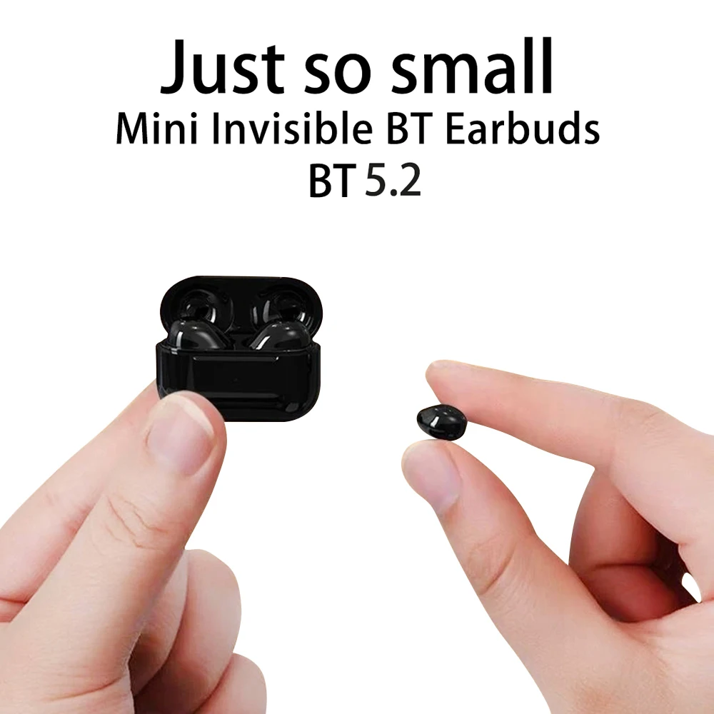 Bluetooth Headset On Ear - Mini In-Ear Earbuds Invisible Earphones 5.2