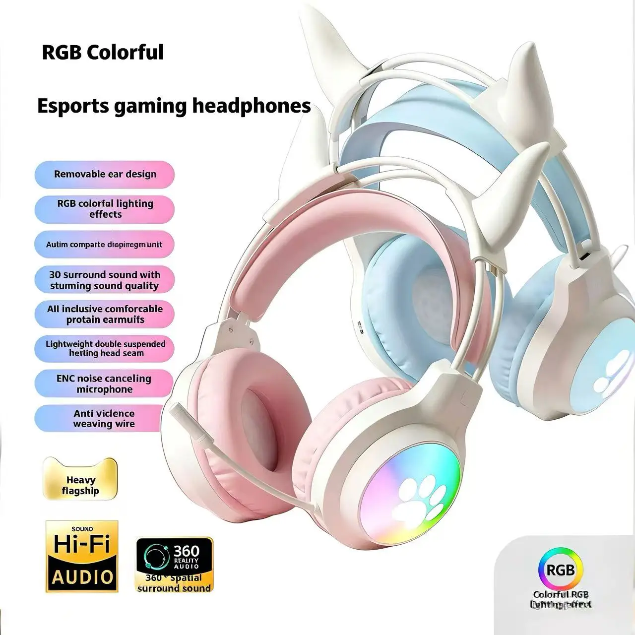 SOYTO RGB Light Wired Over-Ear - Noise Cancelling Headphone review and price