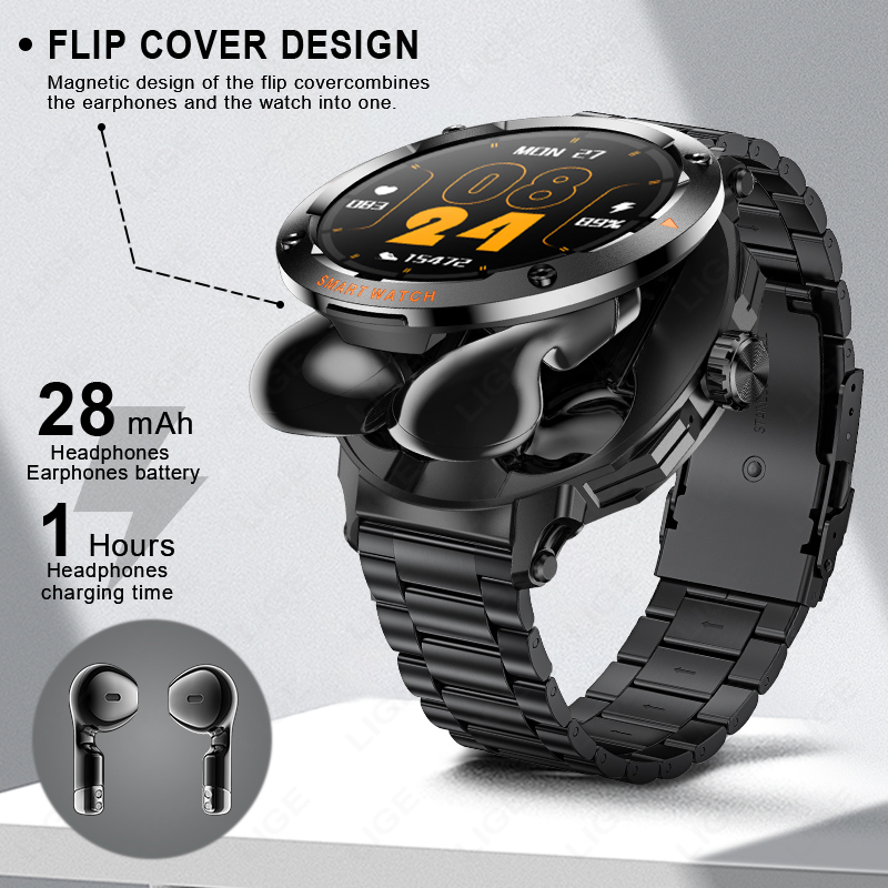 New Men's 2 In 1 Headset Smart - Earbuds Charging Case review and price
