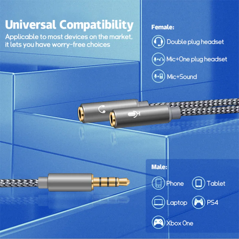Headset splitter 3.5mm audio m - Earphone Splitter Jack review and price