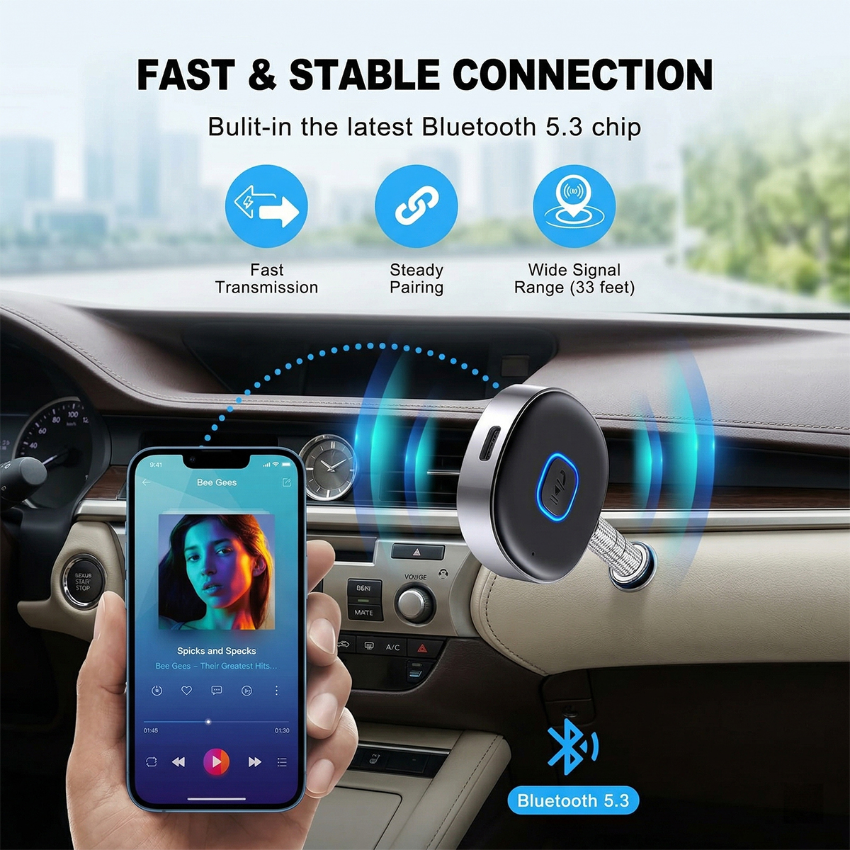 Car Bluetooth AUX Adapter, Min - Bluetooth Adapter Receiver review and price