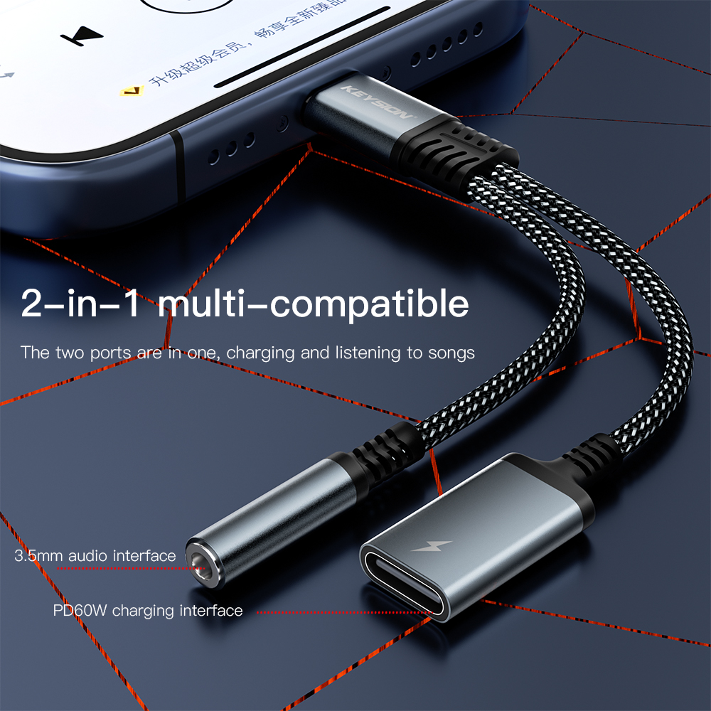 KEYSION 2 in 1 Type C to 3.5mm - Earphone Splitter Jack review and price